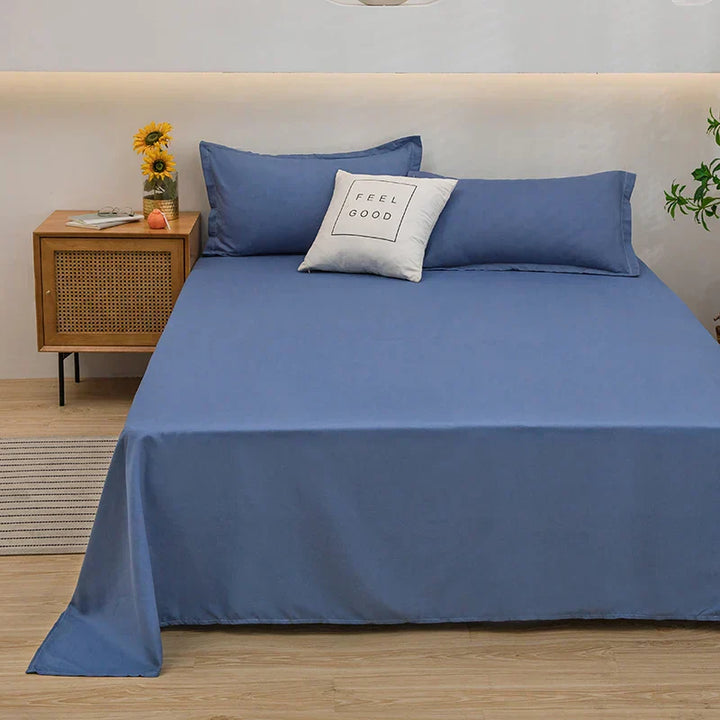Z miękkiego lnu poszwa na kołdrę - SoftLuxe-Niebieski-120x230cm-Trend Polska