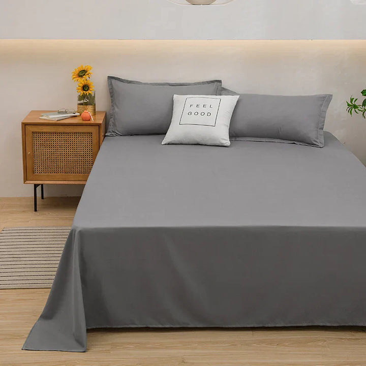 Z miękkiego lnu poszwa na kołdrę - SoftLuxe-Szary-120x230cm-Trend Polska