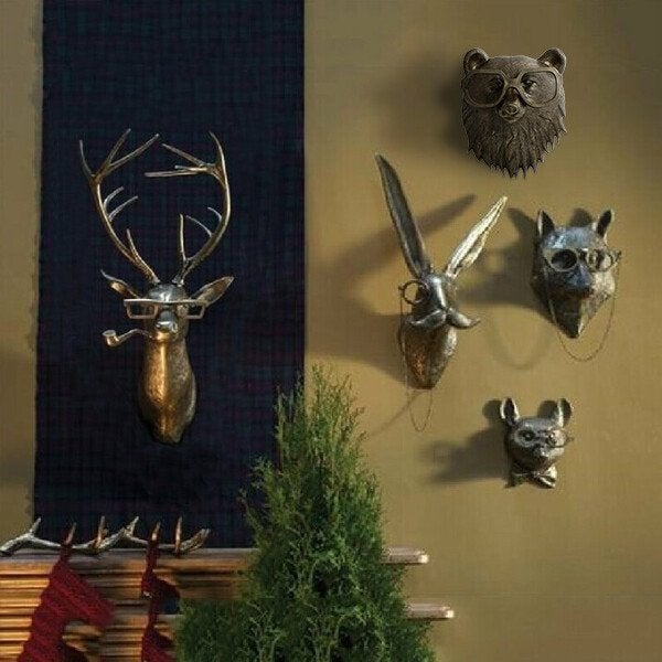 Zabawna dekoracja ścienna w kształcie zwierzęcych głów - WallCritters-Jeleń-Trend Polska