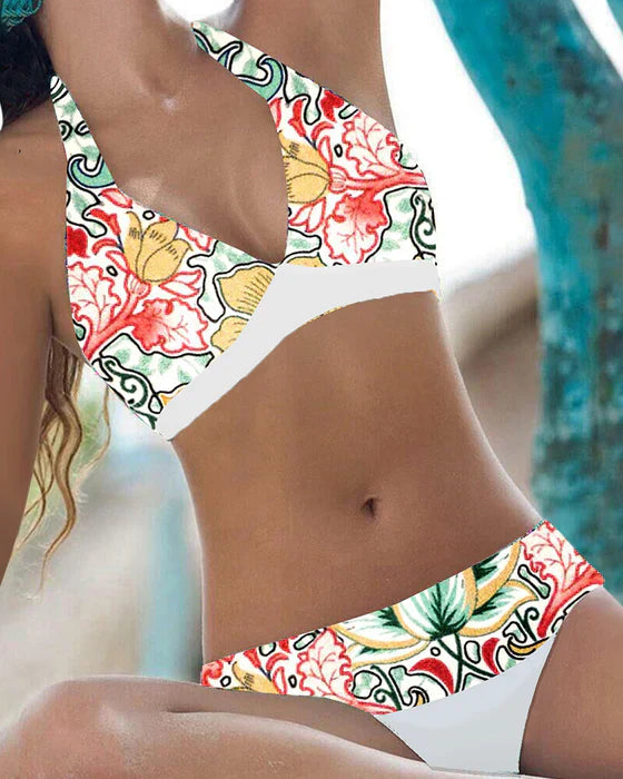 Zabawny bikini w kwiaty – Sienna-Zielony-S-Trend Polska