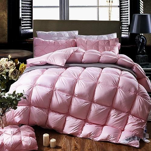 Zagłówek wypełniony w 100% puchem gęsimi - PlumeLux-Szary-200x230cm 3.000g-Trend Polska