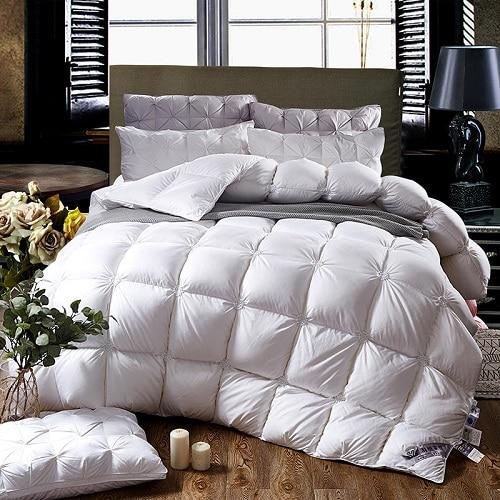 Zagłówek wypełniony w 100% puchem gęsimi - PlumeLux-Szary-200x230cm 3.000g-Trend Polska