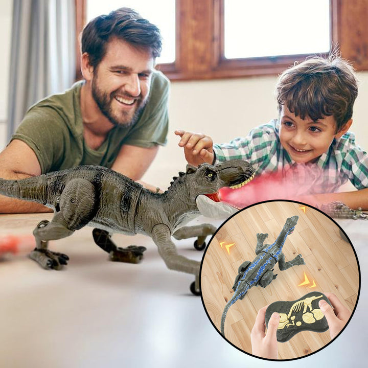 Zdalny interaktywny dinozaur z zacinającą mgłą - RoboRex-Velociraptor 22 cm - Niebieski-Trend Polska