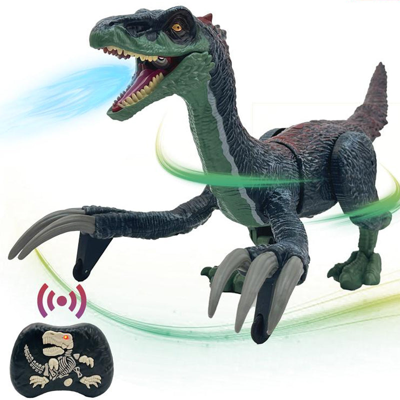 Zdalny interaktywny dinozaur z zacinającą mgłą - RoboRex-Velociraptor 22 cm - Niebieski-Trend Polska