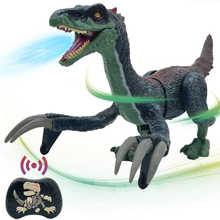 Zdalny interaktywny dinozaur z zacinającą mgłą - RoboRex-Velociraptor 22 cm - Niebieski-Trend Polska