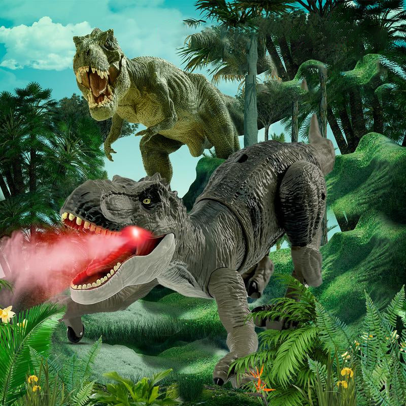 Zdalny interaktywny dinozaur z zacinającą mgłą - RoboRex-Velociraptor 22 cm - Niebieski-Trend Polska