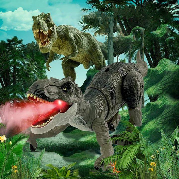Zdalny interaktywny dinozaur z zacinającą mgłą - RoboRex-Velociraptor 22 cm - Niebieski-Trend Polska