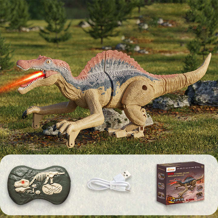 Zdalny interaktywny dinozaur z zacinającą mgłą - RoboRex-Velociraptor 22cm - Brązowy-Trend Polska