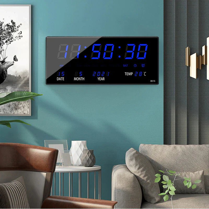 Zegar LED ścienny z efektem lustra – Lumino-Biały-Trend Polska
