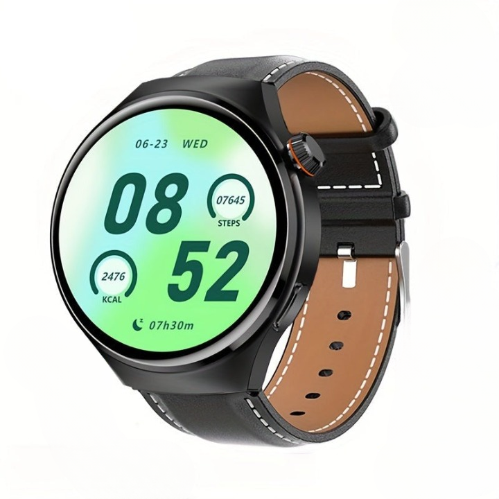 Zegarek NFC Smartwatch dla mężczyzn - Orion-Vegan Skórzany Czarny-Trend Polska