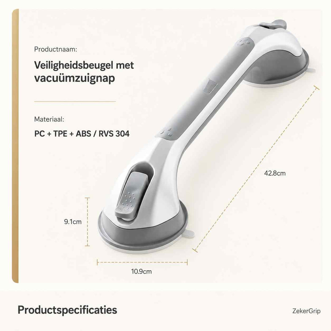 Uchwyt widziany ukośnie, z podanymi wymiarami i materiałami wykonania, na jasnym tle ze specyfikacją produktu. 11