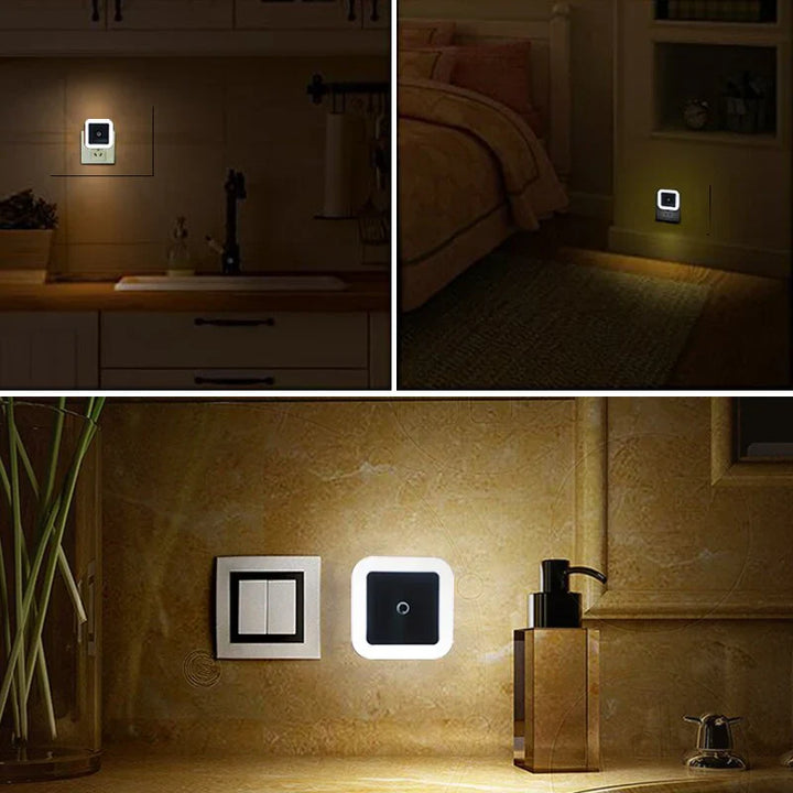 Zestaw 2 lamp nocnych dla dzieci z czujnikiem ruchu - GlowGuard-Biały-Trend Polska