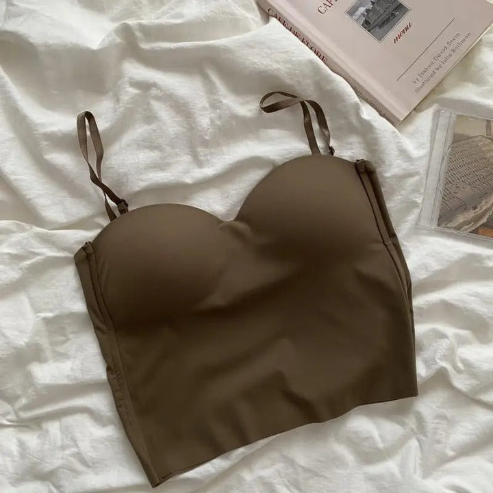 Zestaw 4 lekkich topów na ramiączkach z wbudowanym biustonoszem bandeau - Tiana-S-Trend Polska