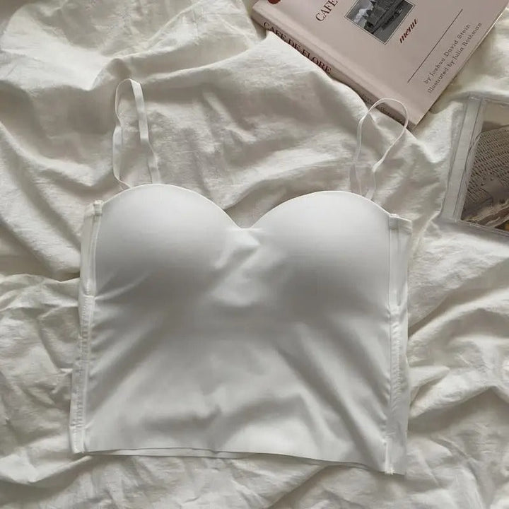 Zestaw 4 lekkich topów na ramiączkach z wbudowanym biustonoszem bandeau - Tiana-S-Trend Polska