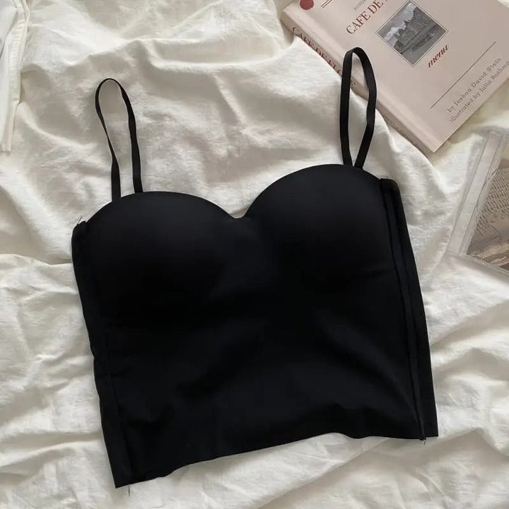 Zestaw 4 lekkich topów na ramiączkach z wbudowanym biustonoszem bandeau - Tiana-S-Trend Polska