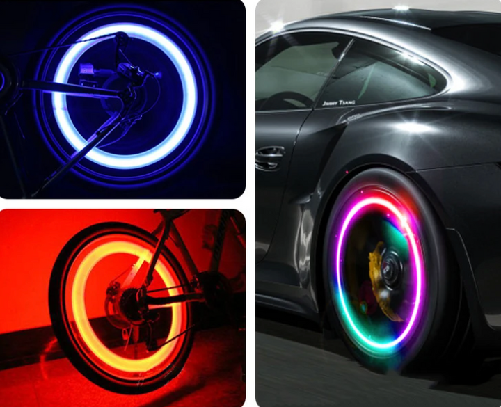 Zestaw 4 Podświetlanych Wentylków – GlowRims-Niebieski-Trend Polska