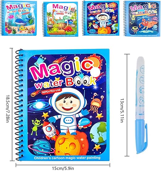 Zestaw 4 wielokrotnego użytku książek do malowania wodą – AquaColor Books-Trend Polska