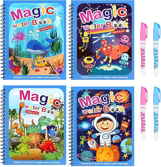 Zestaw 4 wielokrotnego użytku książek do malowania wodą – AquaColor Books-Trend Polska