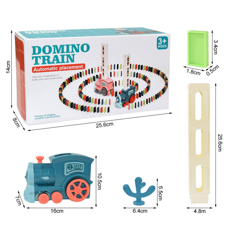 Zestaw Automatycznego Pociągu z Domino - AutoDomino-60 sztuk-Niebieski-Trend Polska
