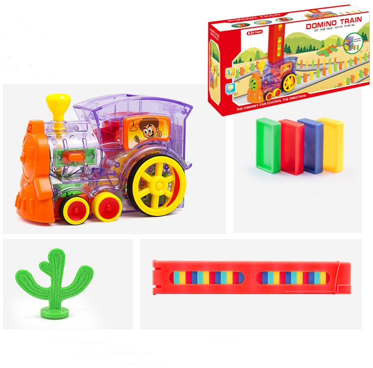 Zestaw Automatycznego Pociągu z Domino - AutoDomino-60 sztuk-Przezroczysty-Trend Polska