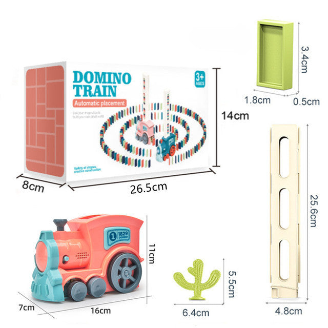 Zestaw Automatycznego Pociągu z Domino - AutoDomino-60 sztuk-Różowy-Trend Polska
