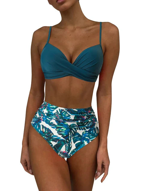 Zestaw bikini - Mila-Niebieski Zielony/Turkusowy-S-Trend Polska