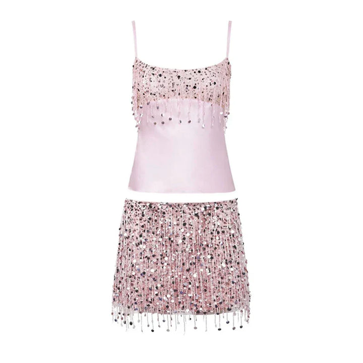 Zestaw bikini z cekinami i frędzlami – Riviera-Róża-S-Trend Polska