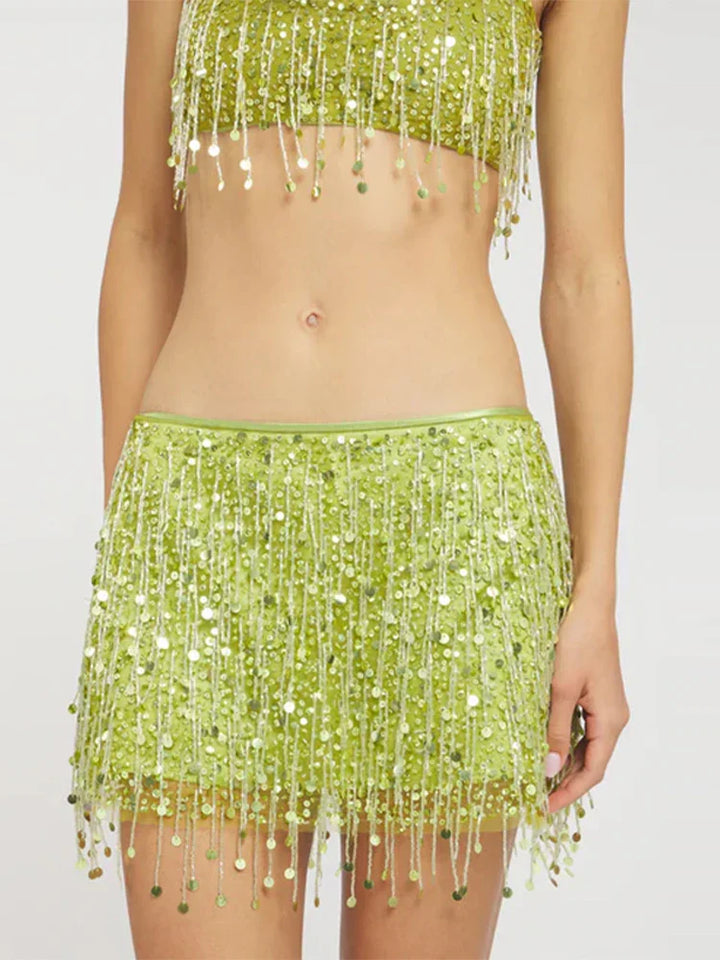 Zestaw bikini z cekinami i frędzlami – Riviera-Róża-S-Trend Polska