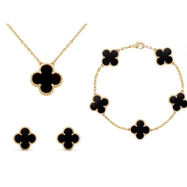 Zestaw biżuterii Luxe Clover dla kobiet - Lyla-Czarny-Trend Polska
