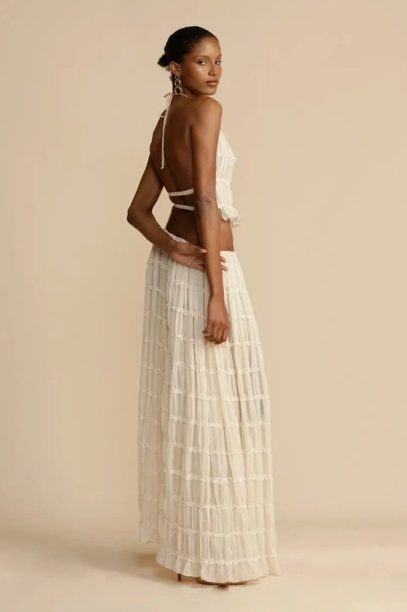 Zestaw Chiffon bez wzorów – Calysta-Biały-S-Trend Polska