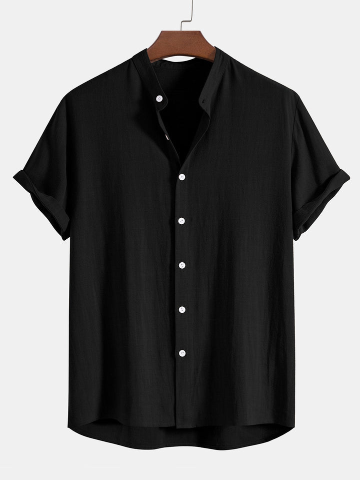 Zestaw lniana koszula i spodnie - Antonio-morski niebieski-S-Trend Polska
