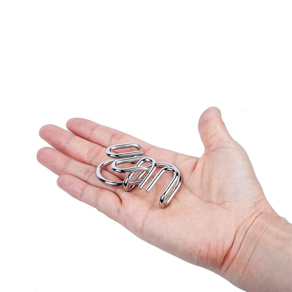Zestaw metalowych pierścieni puzzle - BrainTwist-Żółty-Trend Polska