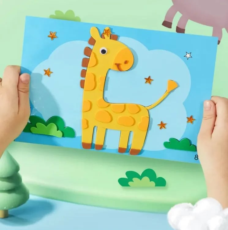Zestaw Naklejek 3D z Zwierzętami - FantasieFlora-Wersja Zwierzęta A-12 sztuk-Trend Polska