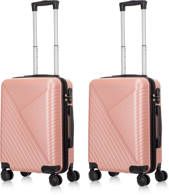 Zestaw twardych walizek 2-częściowy – Santorini-Róża-2x S (39 L)-Trend Polska