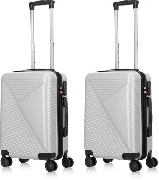 Zestaw twardych walizek 2-częściowy – Santorini-Srebro-2x S (39 L)-Trend Polska