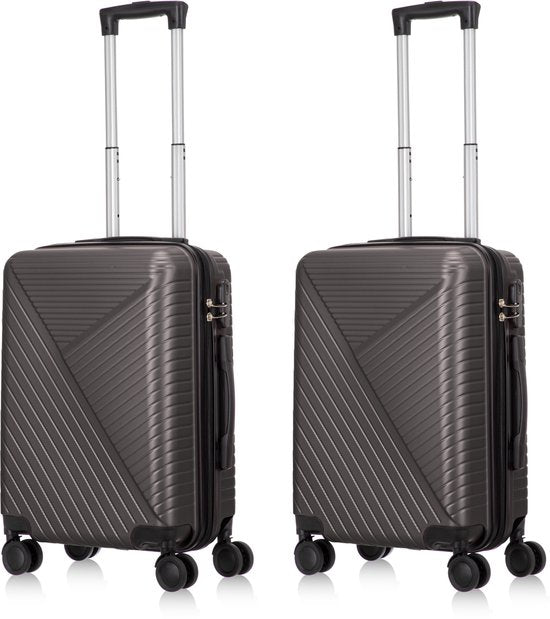 Zestaw twardych walizek 2-częściowy – Santorini-Szary-2x S (39 L)-Trend Polska