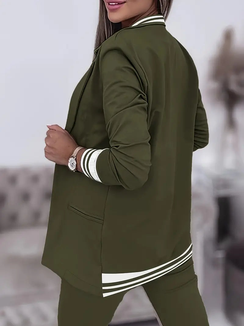 Zestaw w Paski w Stylu Casual Streetwear - Sophie-Różowy-M-Trend Polska