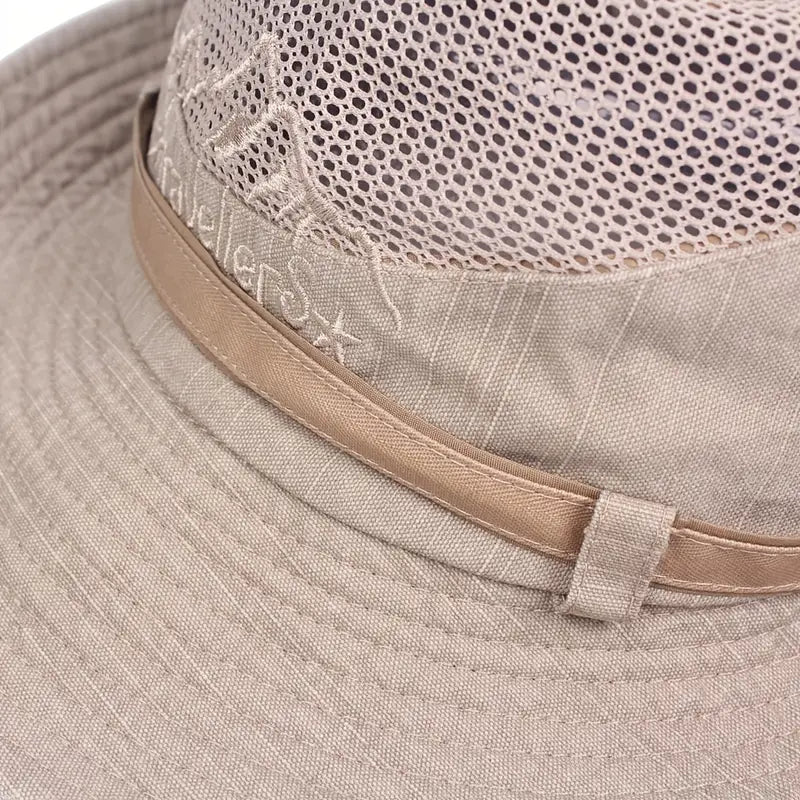 Zewnętrzna czapka przeciwsłoneczna z regulowanymi paskami i szerokim rondem – Solantra-Khaki-Trend Polska