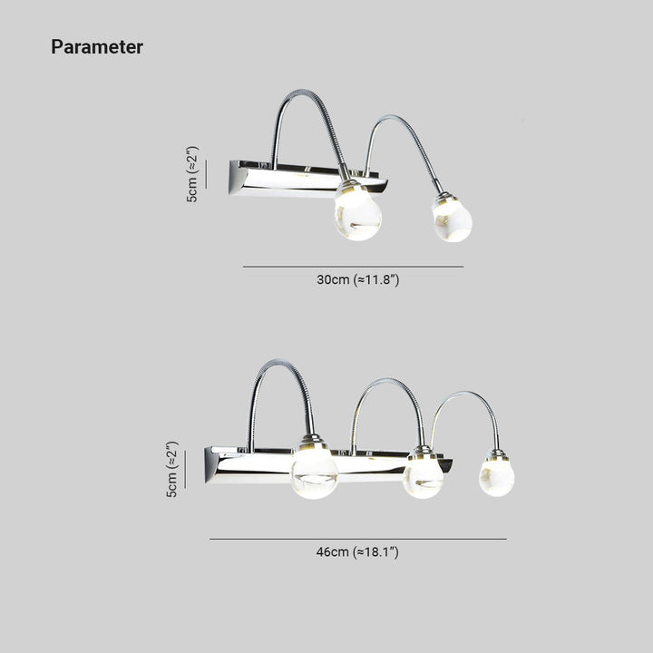 Zgięta lampa ścienna LED – Arcus-2 lampy-Białe światło-40 cm-Trend Polska