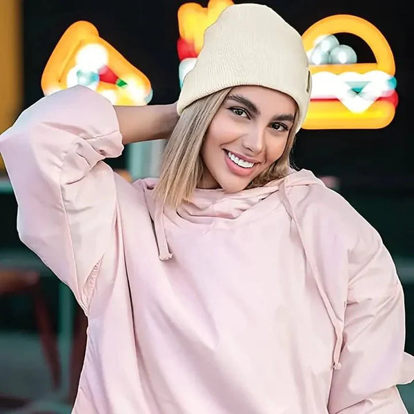Zimowa czapka z jedwabną podszewką - Noor-Brązowy-Trend Polska
