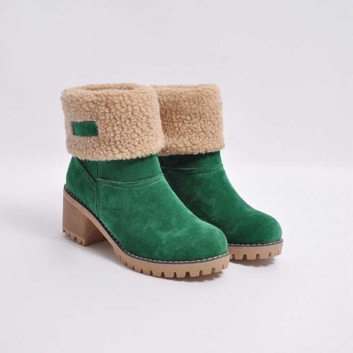 Zimowe buty z obcasem - Sophia Winterboots-Zielony-35-Trend Polska