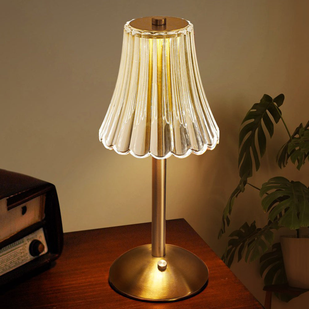 Złota Kryształowa Lampa Stołowa - Aurora Luxe-Klasyczny-Trend Polska