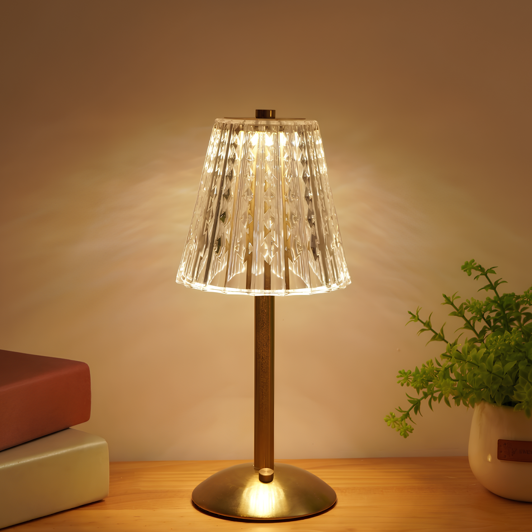 Złota Kryształowa Lampa Stołowa - Aurora Luxe-Klasyczny-Trend Polska
