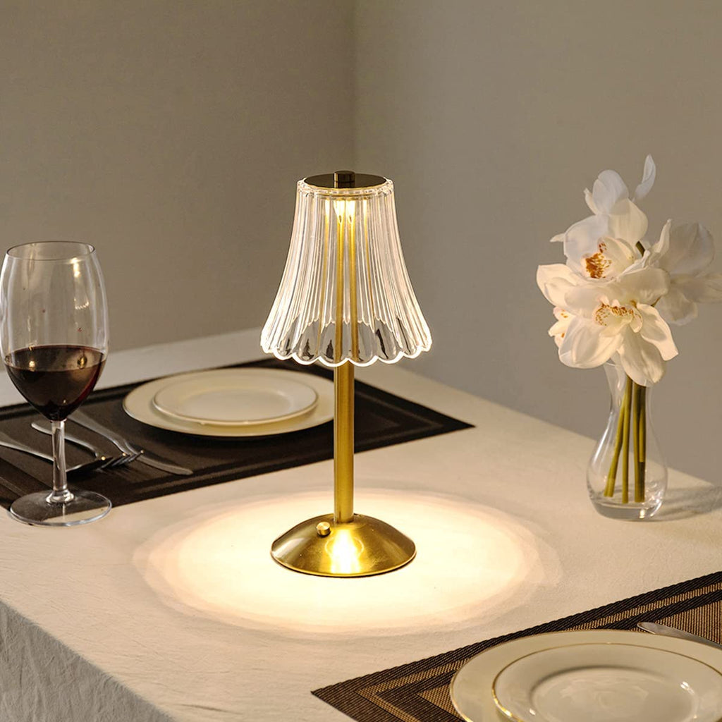Złota Kryształowa Lampa Stołowa - Aurora Luxe-Klasyczny-Trend Polska