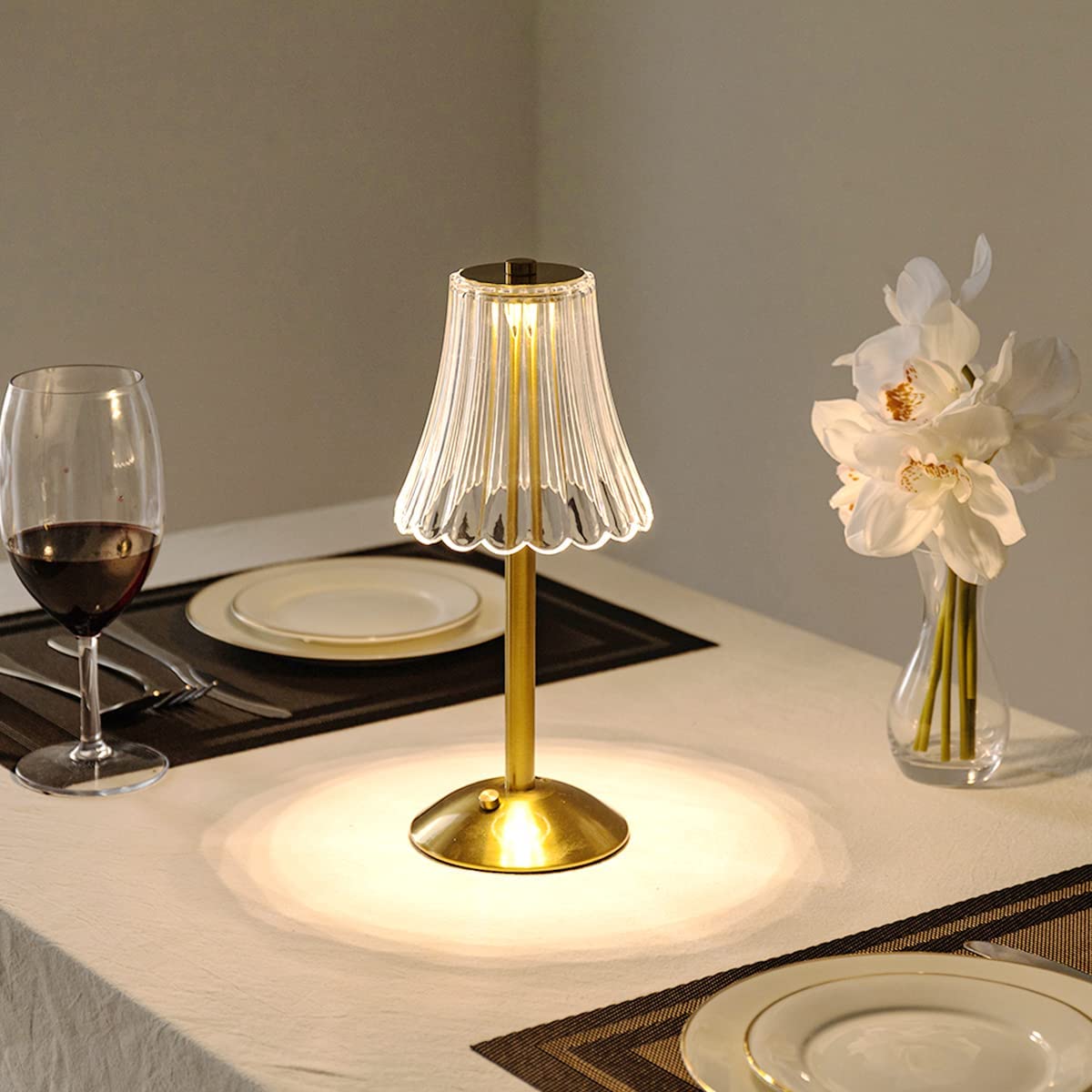Złota Kryształowa Lampa Stołowa - Aurora Luxe-Klasyczny-Trend Polska