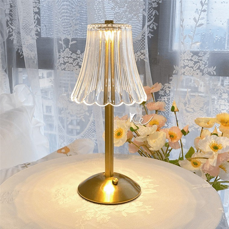 Złota Kryształowa Lampa Stołowa - Aurora Luxe-Klasyczny-Trend Polska