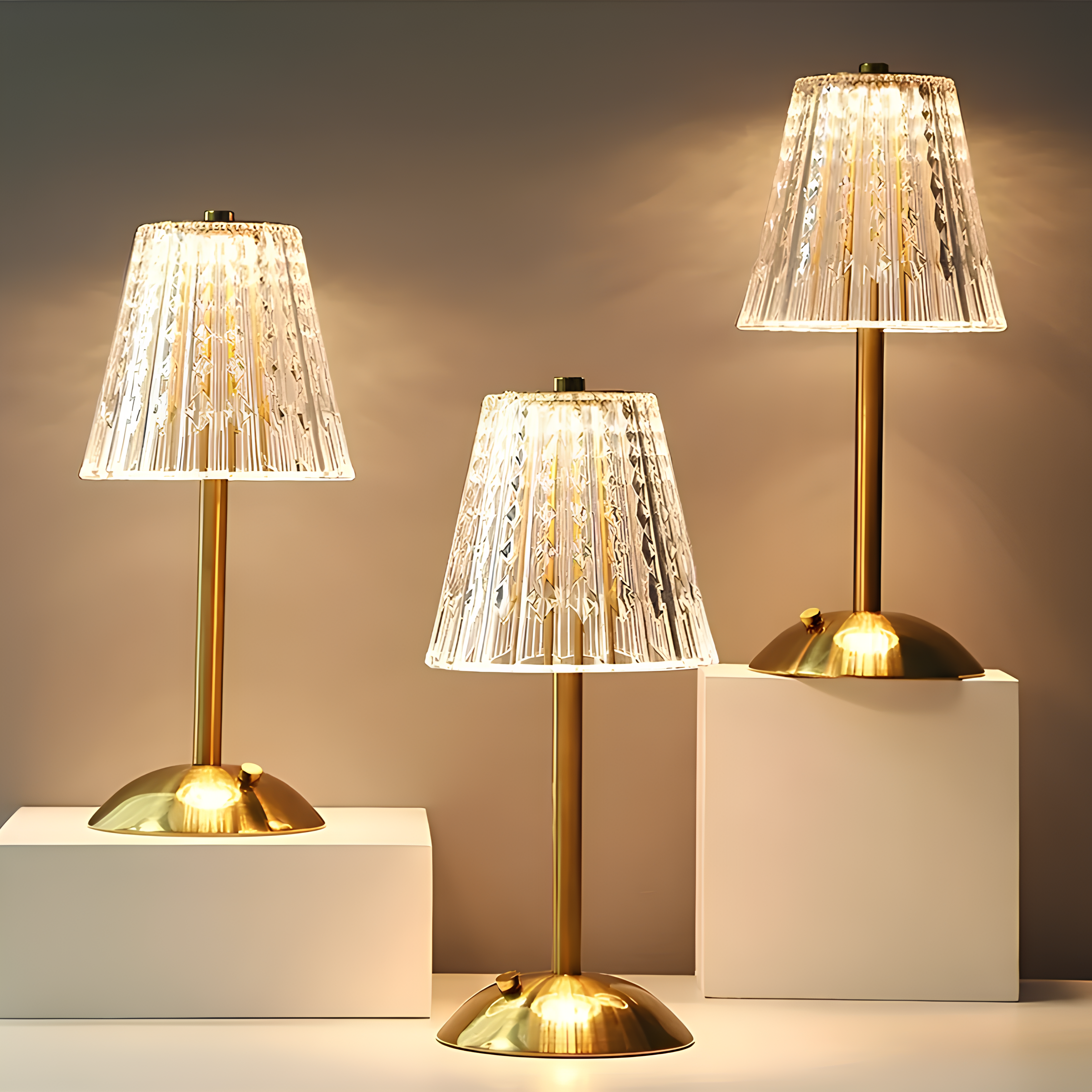 Złota Kryształowa Lampa Stołowa - Aurora Luxe-Klasyczny-Trend Polska