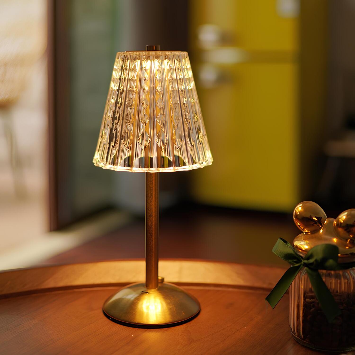 Złota Kryształowa Lampa Stołowa - Aurora Luxe-Vintage-Trend Polska