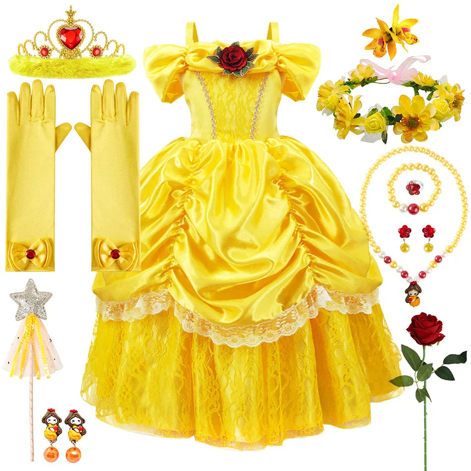 Zółta księżniczka zestaw dla dzieci – Bellezia-1-100 cm-Trend Polska