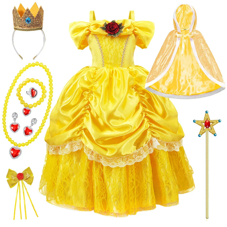 Zółta księżniczka zestaw dla dzieci – Bellezia-5-100 cm-Trend Polska